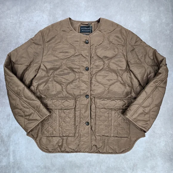 All Saints NWT Foxi Liner Jacket In Chocolate